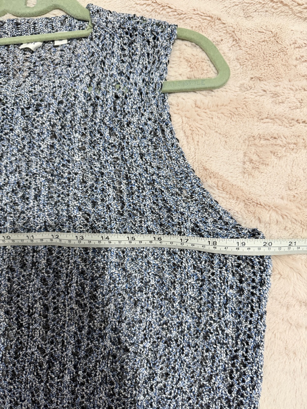 Gap open-stitch marled knit sweater tank top Sz L - Picture 5 of 7